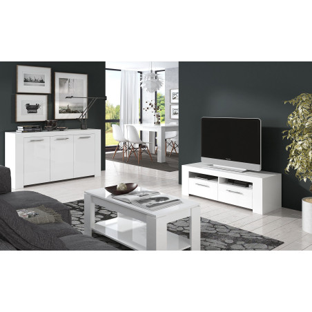 Mesa Centro Elevable Flow Melamina Blanco Artik 102x50