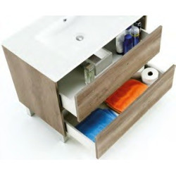 Mueble Lavabo + Espejo Dakota Color Nogal