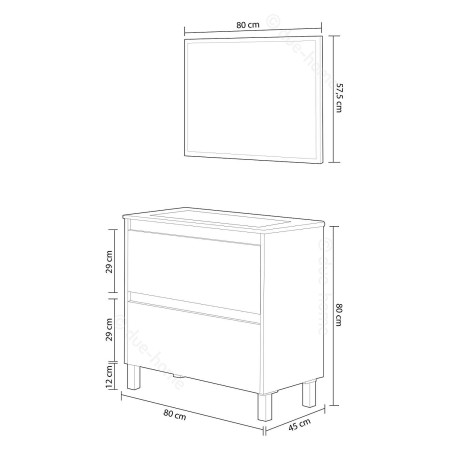 Mueble Lavabo + Espejo Dakota Color Nogal
