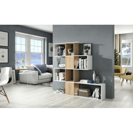 Estantería Zig Zag Elfos Blanco Artik-Roble Estilo Nórdico