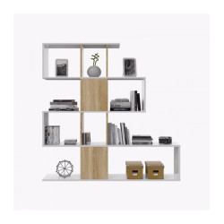 Estantería Zig Zag Elfos Blanco Artik-Roble Estilo Nórdico