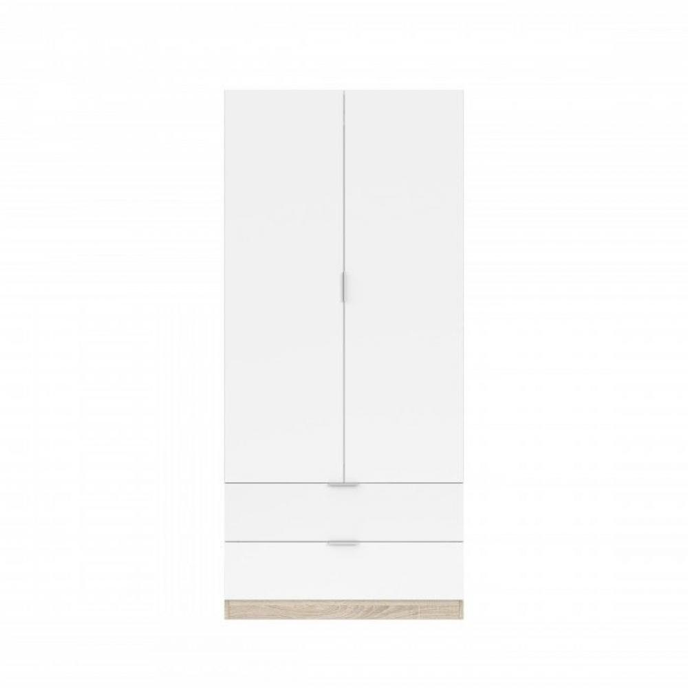 Armario 2 Puertas + 2 Cajones Modelo Nordic Color Roble-Blanco - Imagen 1