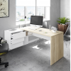 Mesa Oficina Reversible Style Roble Canadian-Blanco - Imagen 1