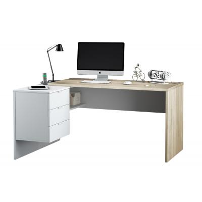 Mesa Oficina Reversible Style Roble Canadian-Blanco - Imagen 3