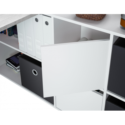 Mesa Oficina Reversible Adapta Cemento-Blanco - Imagen 6