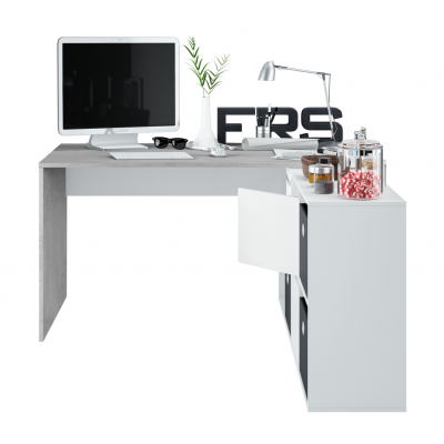 Mesa Oficina Reversible Adapta Cemento-Blanco - Imagen 7