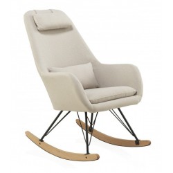 SILLÓN BALANCIN MECEDORA TAPIZADO PATAS METALICAS Y PATIN EN MADERA DE HAYA MODELO NIMBUS