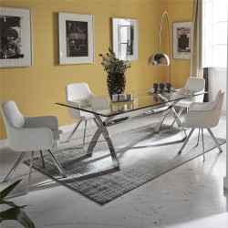 MESA COMEDOR MODELO 18 CRISTAL TEMPLADO 200X106